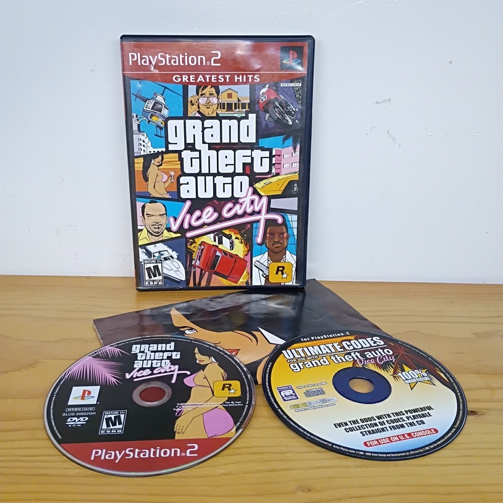 Grand Theft Auto Vice City Greatest Hits PS2 Plus Ultimate Codes Disc Poster